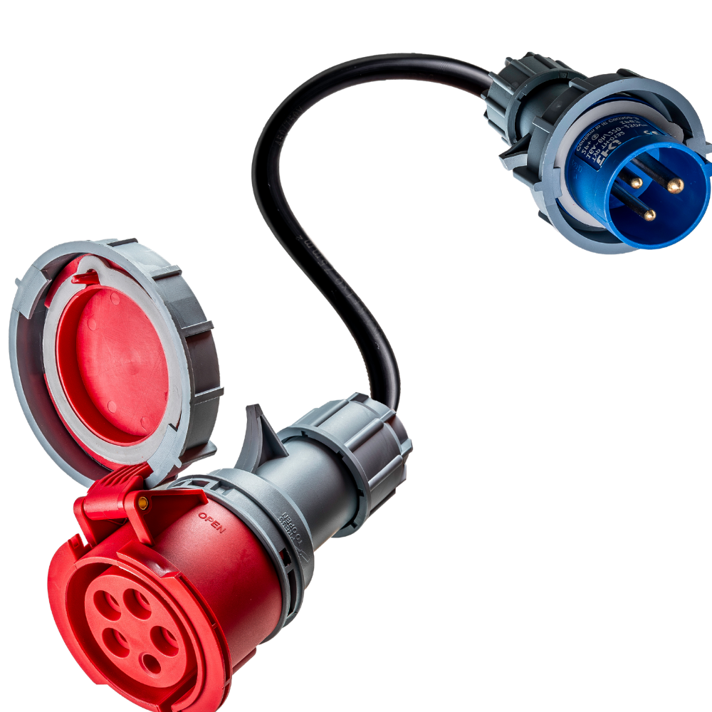 32A CEE de 5 polos a 16A CEE de 3 polos adaptador