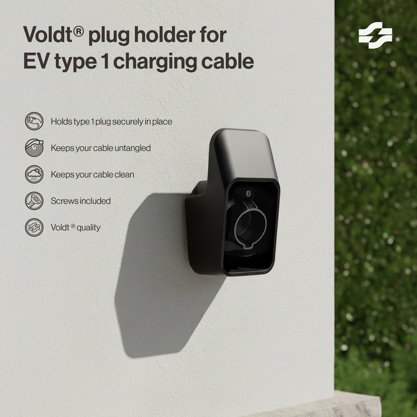 Soporte de enchufe para cable de carga EV Tipo 1