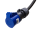 Cable adaptador tipo 2 (lado de la estación de carga) a toma de 16A 3 polos azul tipo comando