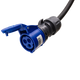 Cable adaptador tipo 2 (lado de la estación de carga) a toma de 16A 3 polos azul tipo comando