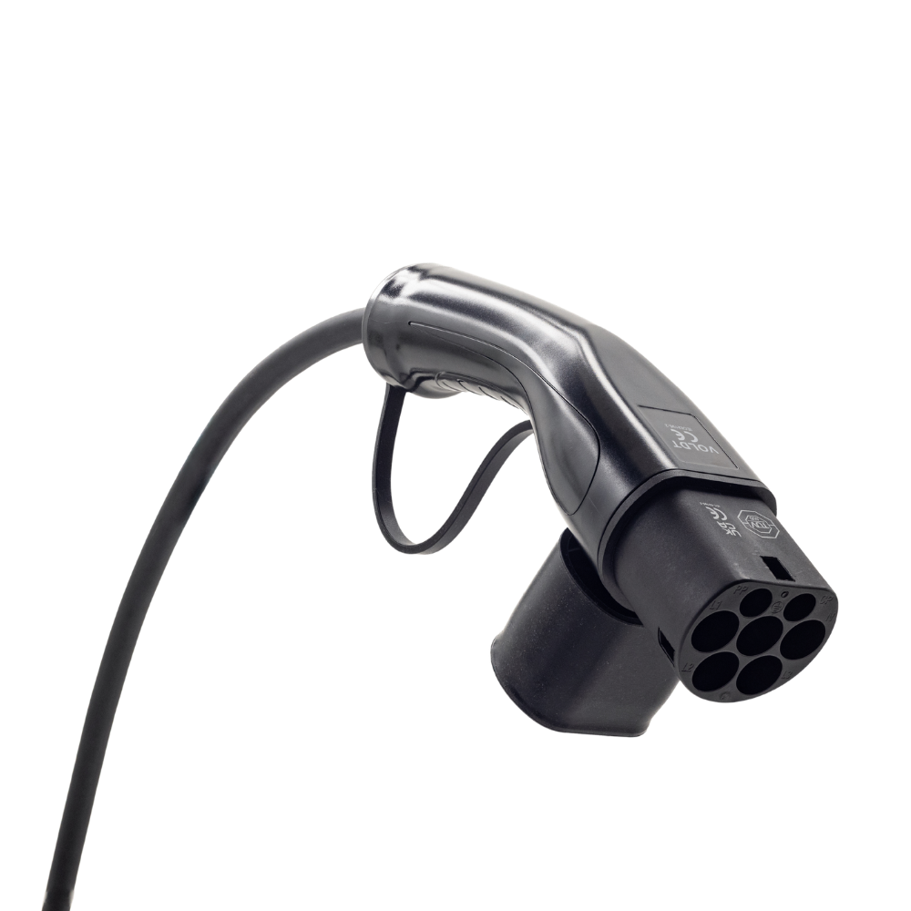 Cable adaptador tipo 2 (lado de la estación de carga) a toma de 3 polos 32A azul tipo CEE