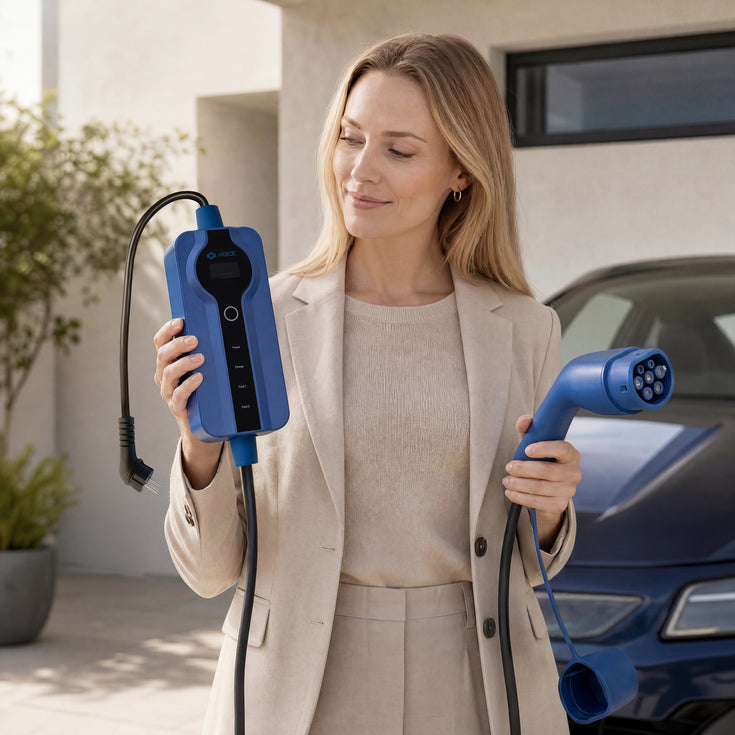 Voldt® cargador coche electrico schuko | 8A - 16A | 3,7kW + APP